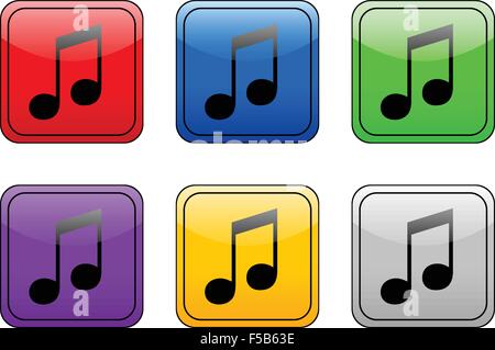 Farbsymbol Web Musik auf einem weißen Hintergrund. Vektor-Illustration. Stock Vektor