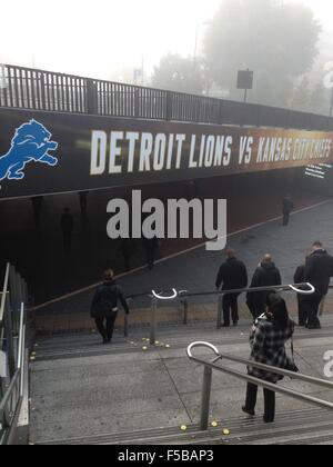 London, UK. 1. November 2015. NFL: November 1st International Series - Detroit Lions Vs Kansas City Chiefs, NFL Credit: Glamourstock/Alamy Live-Nachrichten Stockfoto