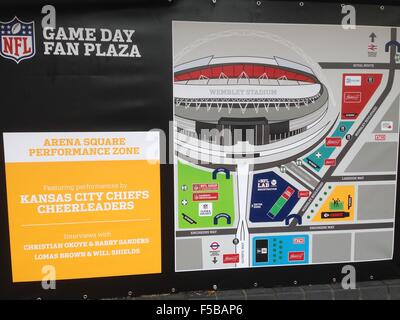 London, UK. 1. November 2015. NFL: November 1st International Series - Detroit Lions Vs Kansas City Chiefs, NFL Credit: Glamourstock/Alamy Live-Nachrichten Stockfoto