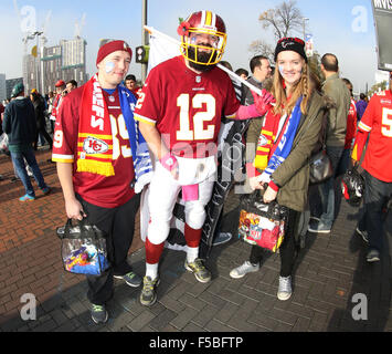 London, UK. 1. November 2015. NFL: November 1st International Series - Detroit Lions Vs Kansas City Chiefs, NFL - Atmosphäre Credit: Glamourstock/Alamy Live-Nachrichten Stockfoto