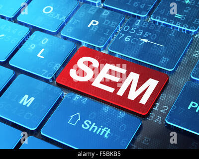 Marketingkonzept: SEM auf Computer Tastatur Hintergrund Stockfoto