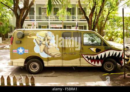 Herr Bomber Van Sharkson an der Garbo es Grill 409 Caroline Street Key West Florida USA, von Rick Worth Stockfoto