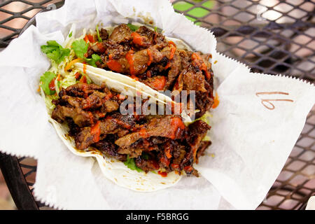 Garbo es Grill Essen Cart, Korean BBQ, Key West Florida USA tolles Essen versteckt zwischen Grunzen Bar und einen Parkplatz. Stockfoto