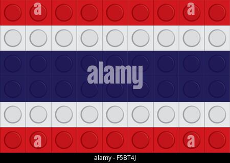 Thailand-Flagge blockieren Muster rot weiß blau Asien Stock Vektor
