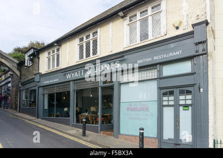 Wyatt & Jones British Restaurant in Broadstairs, Kent. Stockfoto