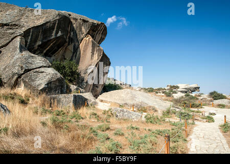 Gobustan Nationalpark in Aserbaidschan. Stockfoto