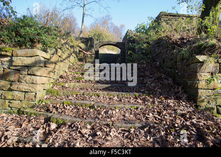 Teil der Rivington Gärten nahe Chorley, Horwich, Bolton, Adlington, Darwen und Blackburn. Sie sind im Westen der Winter Hill. Stockfoto