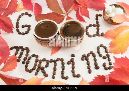 Morgenkaffee Starter an einem Herbsttag. Herbst Hintergrund Stockfoto