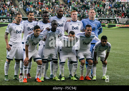 Portland, Oregon, USA. 1. November 2015. Vancouvers ab 11. Die Portland Timbers FC veranstaltete die Vancouver Whitecaps in Providence Park am 1. November 2015. Bildnachweis: David Blair/ZUMA Draht/Alamy Live-Nachrichten Stockfoto