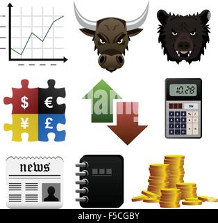 Lager teilen Markt Finanzen Geld-Symbol Stock Vektor