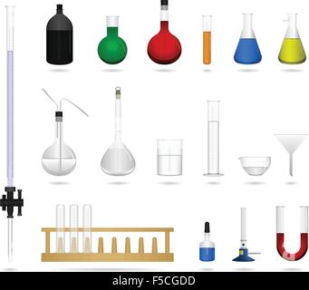 Science Lab Labor Ausrüstung Werkzeug Stock Vektor