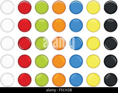 Bunt glänzende Schaltfläche Vektor Stock Vektor