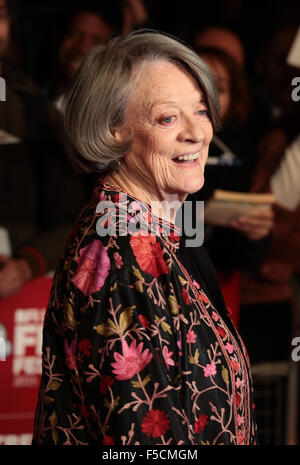 London, UK, 13. Oktober 2015: Dame Maggie Smith besucht The Lady In The Van Premiere, 59. BFI London Film Festival in London Stockfoto