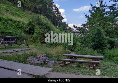 Teil des trocknen Ort bei operativen Workshop mit Walken Mühle im Zheleznitsa Dorf, Region Sofia, Bulgarien Stockfoto