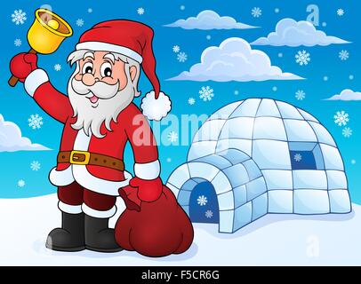 Iglu mit Santa Claus Thema 3 - Bild-Darstellung. Stockfoto