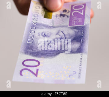Schwedischen 20-Kronen-Note Stockfoto