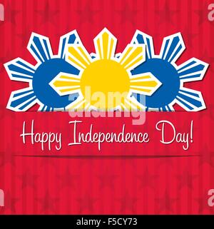 Philippinen Independence Day Karte im Vektorformat. Stock Vektor