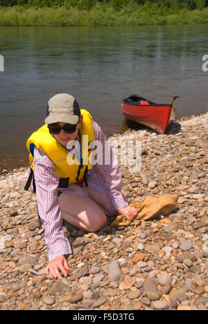 Rock-sammeln, Willamette River Greenway, Oregon Stockfoto