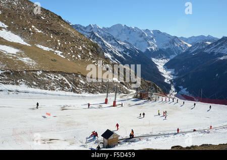 Artouste Skigebiet in den französischen Pyrenäen Stockfoto