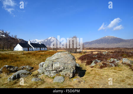 Glencoe schwarzen Rock Ferienhaus Schottland Stockfoto