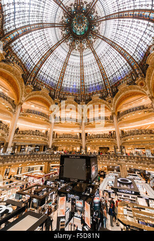 Galeries Lafayette Kuppel, Kaufhaus, Paris, Ile de France, Frankreich Stockfoto