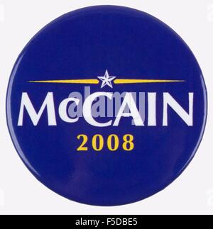 United States 2008 Präsidentschaftswahlkampf button Pin für die republikanischen Kandidaten John Mccain Stockfoto