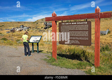 Die verlassenen Smith-Mine, in der Nähe von Red Lodge, Montana, Montana schlechteste Kohle Mine Katastrophe, wenn 1943 74 Männer starben in einem Fi Stockfoto