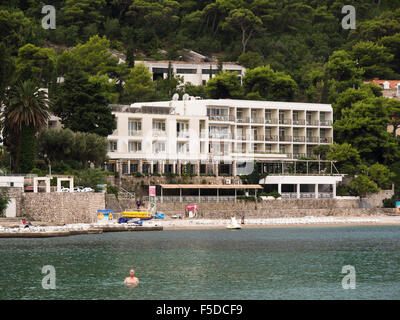 Hotel Vis und dem Strand in der Lapad-Bezirk von Dubrovnik-Kroatien Stockfoto