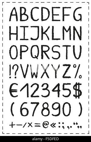 Öl-Pastell Kreide-Alphabet. Stock Vektor