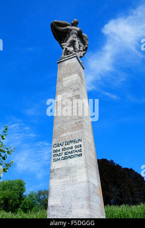 Statue von Graf Zeppelin in Konstanz, Deutschland Stockfoto