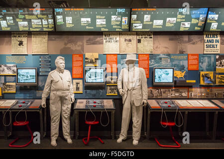 Los Alamos, New Mexico - das Bradbury Science Museum sind Exponate über Los Alamos National Laboratory. Stockfoto