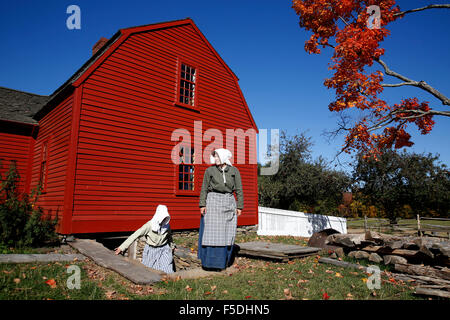 Kostümiert, Dolmetscher, Old Sturbridge Village, Sturbridge, Massachusetts Stockfoto