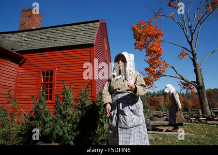 Kostümiert, Dolmetscher, Old Sturbridge Village, Sturbridge, Massachusetts Stockfoto