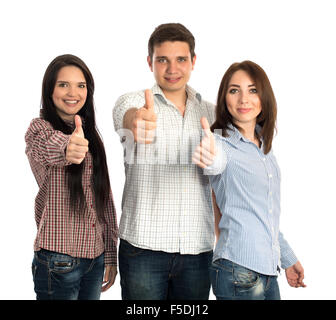 Gruppe von jungen Leuten macht Ordnung Geste Stockfoto