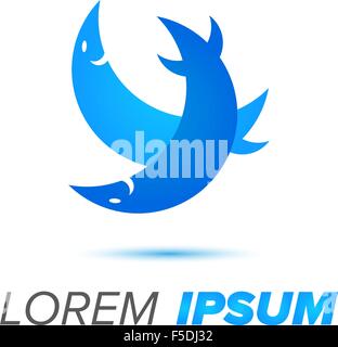 zwei Silhouetten mit Blauhaie mit Beispieltext Stock Vektor