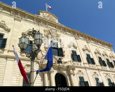 Castille Gebäude in Castille Square, Valletta, Malta, beherbergt das Amt des Ministerpräsidenten Stockfoto