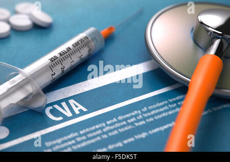 CVA - gedruckte Diagnose. Medizinisches Konzept. Stockfoto