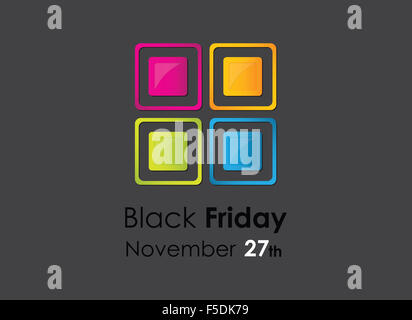 Schwarzer Freitag Farbhintergrund mit besonderen Design-Elemente Stockfoto