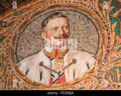 GEROLSTEIN, Deutschland - 10. Oktober 2015: Mosaik von Kaiser Wilhelm II., der letzte deutsche Kaiser und König von Preußen von 1888 bis 19 Stockfoto