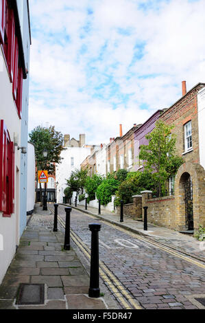 Reihenhäuser, Rückseite Lane, Hampstead, London Borough of Camden, London, England, Vereinigtes Königreich Stockfoto