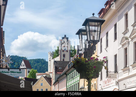 Alte Gebäude in Füssen, eine alte Stadt im Allgäu, Deutschland Stockfoto