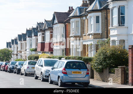 Viktorianischen Reihenhaus Häuser, Avenue Road, Leigh-on-Sea, Essex, England, Vereinigtes Königreich Stockfoto