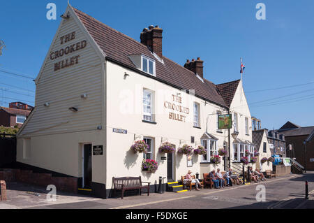 aus dem 16. Jahrhundert die krummen Billet Pub, High Street, alte Leigh, Leigh-on-Sea, Essex, England, Vereinigtes Königreich Stockfoto