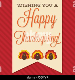 Schärpe Happy Thanksgiving Karte im Vektorformat. Stock Vektor