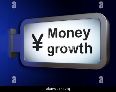Geld-Konzept: Geldmengenwachstum und Yen auf Plakat-Hintergrund Stockfoto