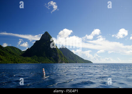 Die Pitons, Saint Lucia Stockfoto
