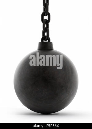 Schwarzen Abrissbirne isoliert auf weißem Hintergrund Stockfoto