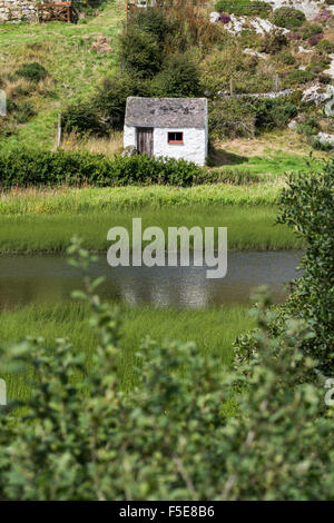 Kleine Gebäude am Mynydd Bodafon auf Anglesey North Wales Stockfoto