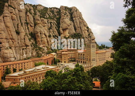 Kloster, Berg Montserrat, in der Nähe von Barcelona, Katalonien, Spanien, Europa Stockfoto