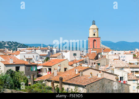 Blick auf St. Tropez, Var, Provence-Alpes-Côte d ' Azur Region Côte d ' Azur, Frankreich, Mittelmeer, Europa Stockfoto